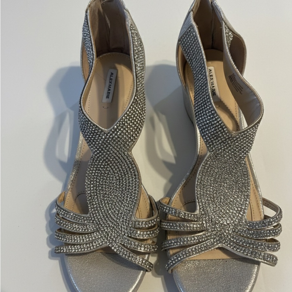Alex Marie Silver Embellished Heels